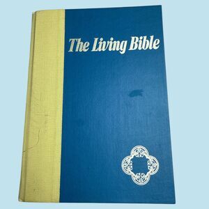 The Living Bible Paraphrased Blue Yellow Hardcover Vintage Edition Tyndale
